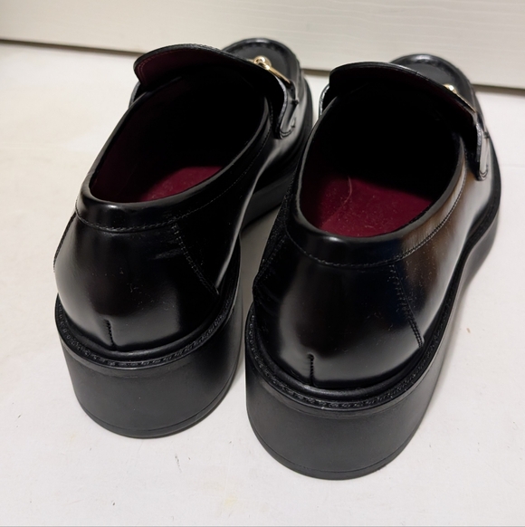 Gucci Mr Horsebit Platform Loafers Women’s EU 36.5 US 6.5 Black Leather Lug Sole - Picture 6 of 10